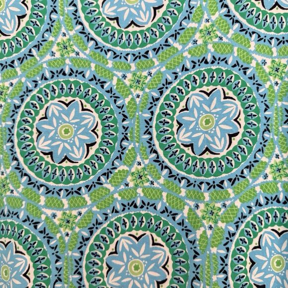 TALBOTS Women's MEDIUM P -Maxi Dress Green medallion Print Empire Waist Sundress - Picture 5 of 7